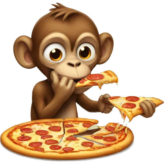 monkey eating pizza emoji