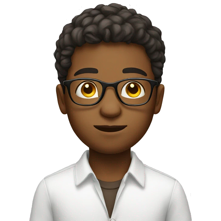 boy in glasses on white  emoji