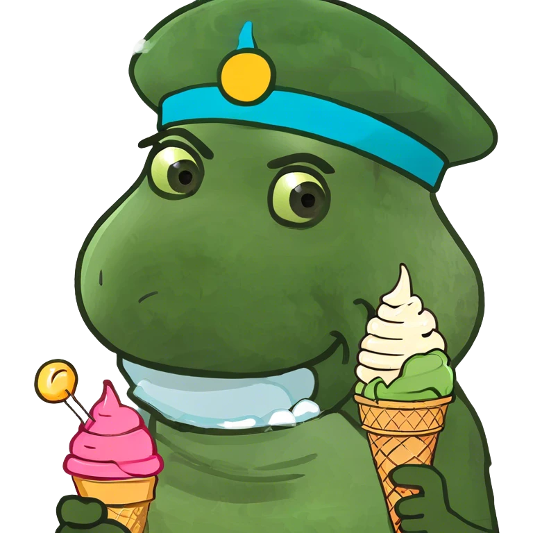 Javanese with a ice cream  emoji