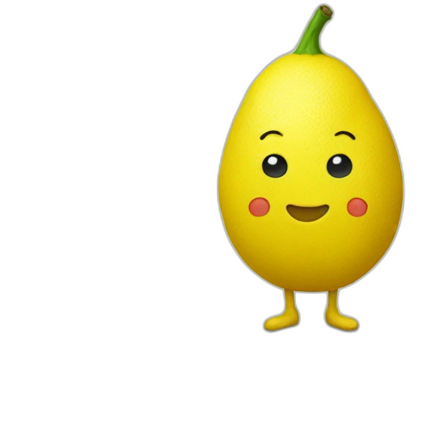 Lemon with legs and arms emoji