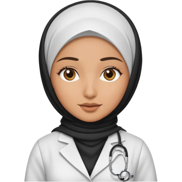 hijab doctor in white dress emoji