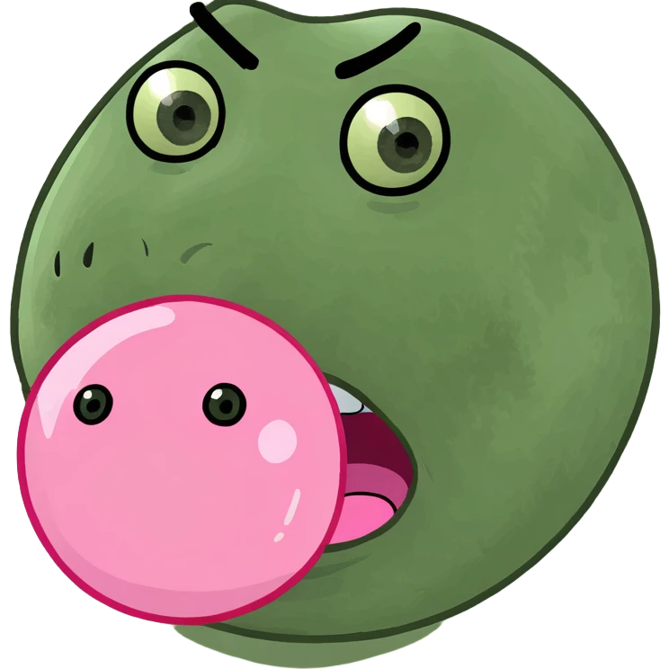 star face blowing pink bubble gum  emoji