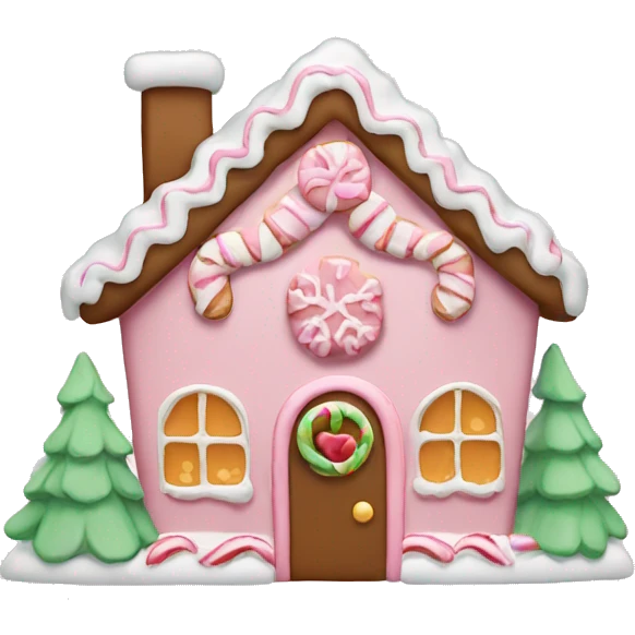 light pink christmas gingerbread house  emoji
