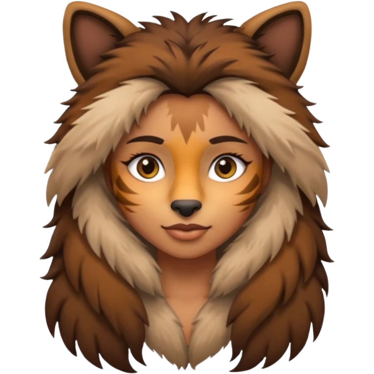 A girl that is half women and half wild animal emoji