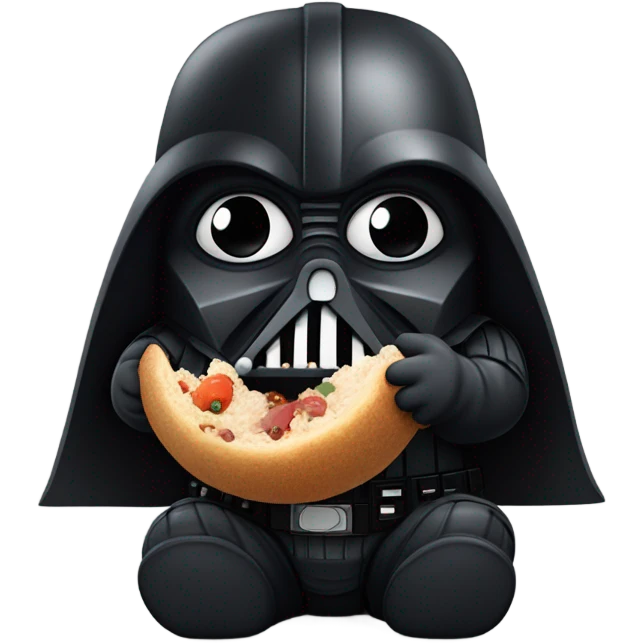 Fat darth vader eating the Death Star emoji