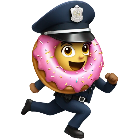 Cop running after donut  emoji