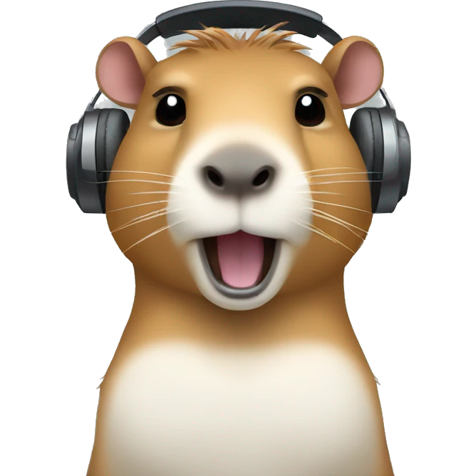 capybara with headphones crossing arms emoji