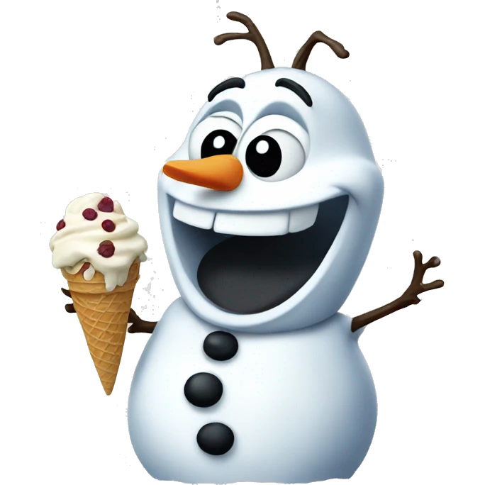 Olaf eating ice cream emoji