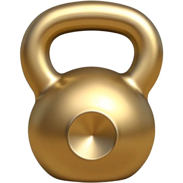 beige and gold kettlebell, minimal aesthetic emoji