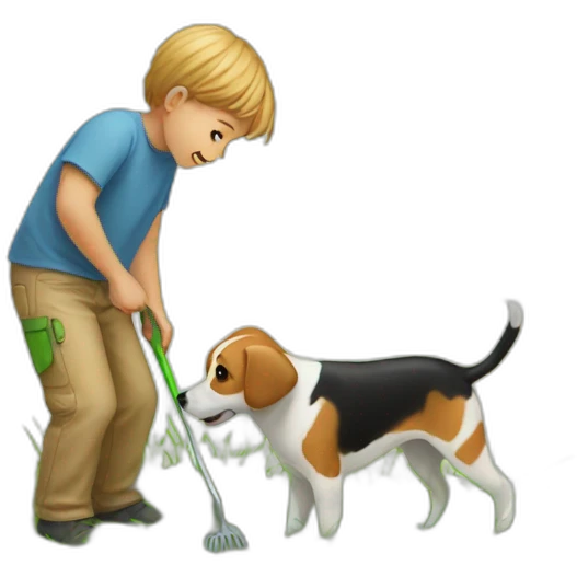 cutting grass small child helping a dog emoji