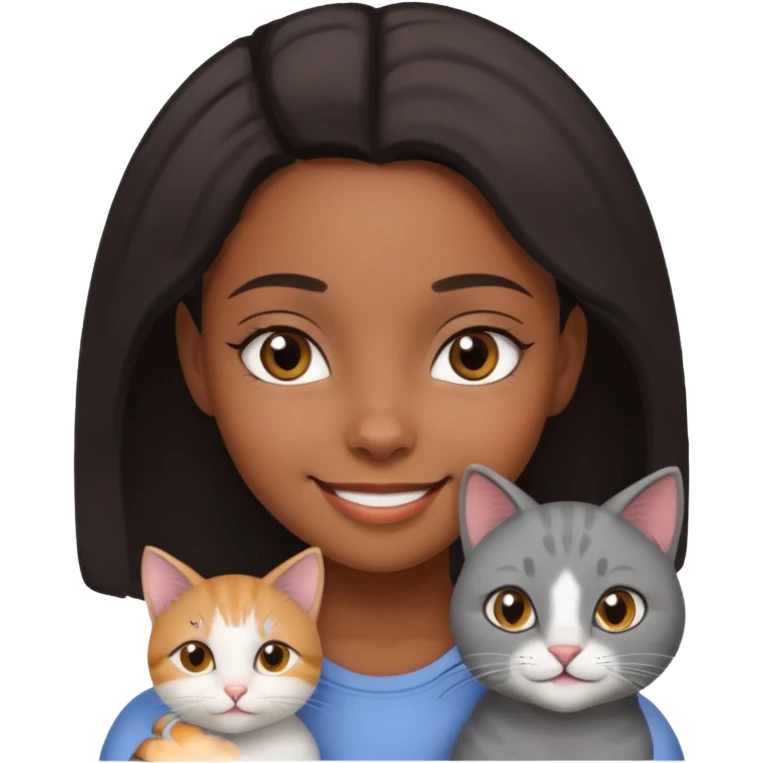 Black girl with cat emoji