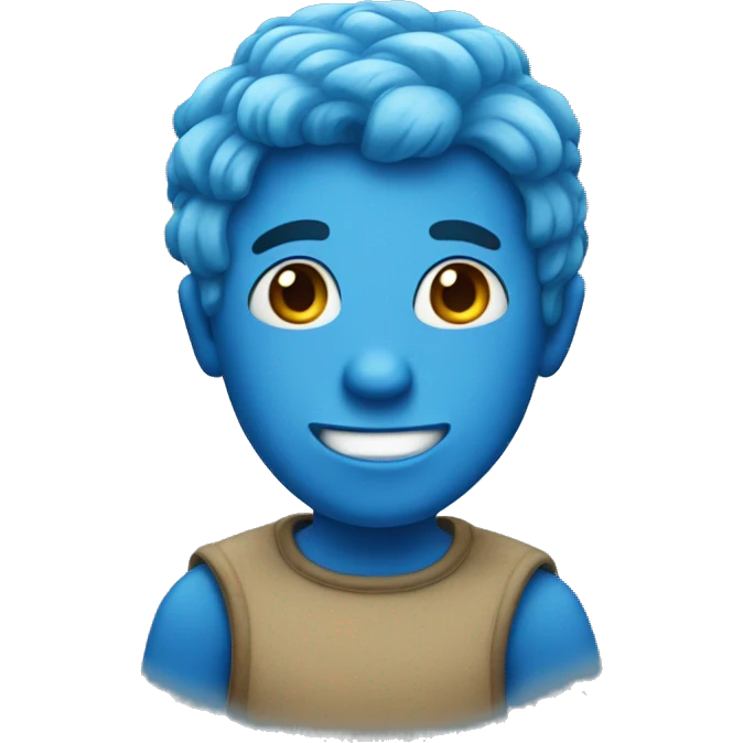 Blue guy with blue hair  emoji