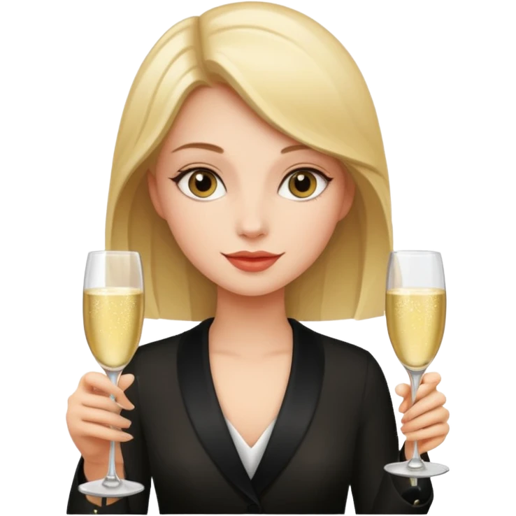 girl with sampine glass emoji