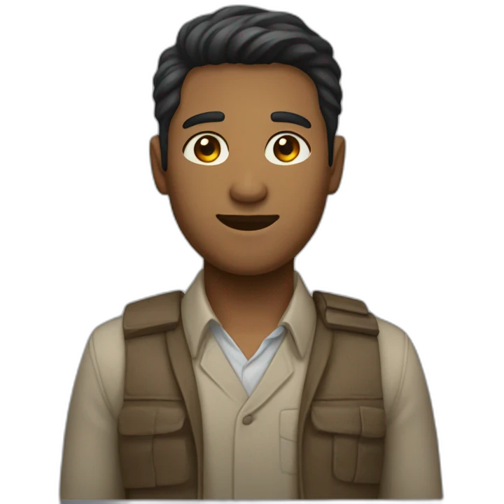 un avatar de una persona masculina aleatoria, que imponga caracter y determinación emoji