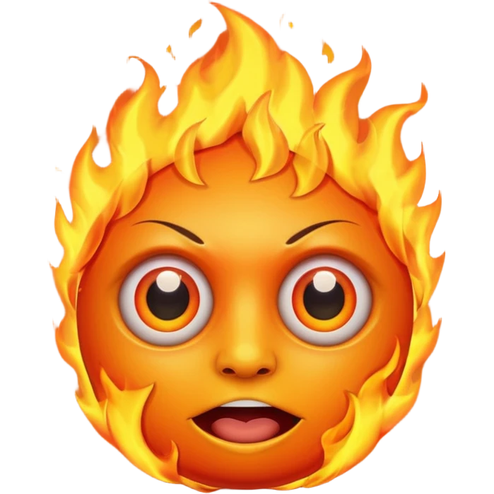 fire face with camera eyes emoji