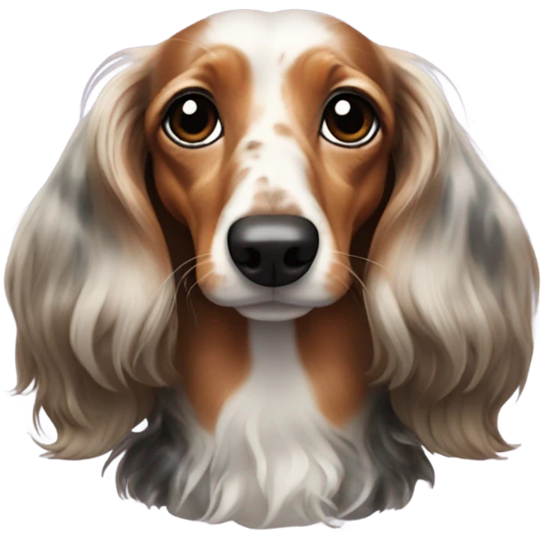 Long-haired marble dachshund emoji