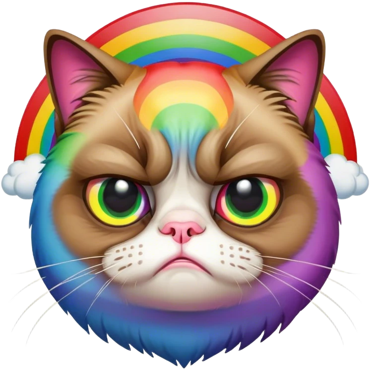 rainbow grumpy cat meme emoji