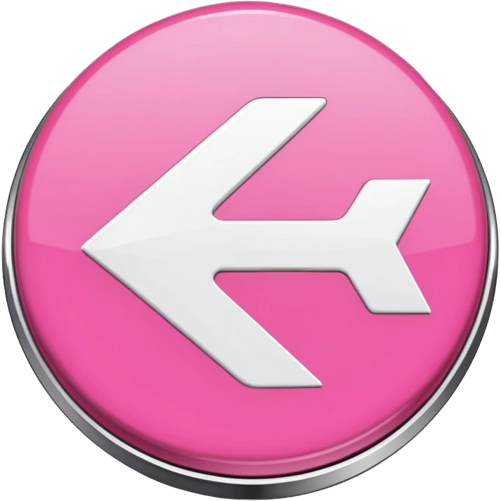 fleche directionelle blache sur fond de couleur rose sur un bouton   emoji