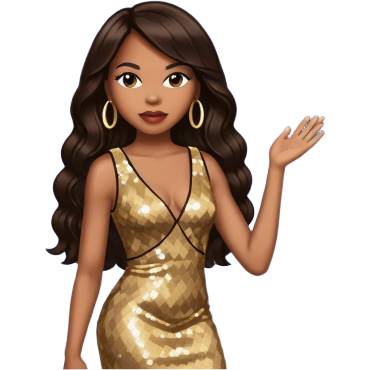 Tenitra Michelle Williams, R&B Singer from Destiny's Child with long dark brown hair, medium dark skin emoji