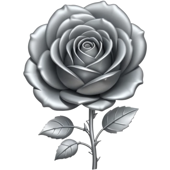 metal rose, without green leaves, just flower emoji