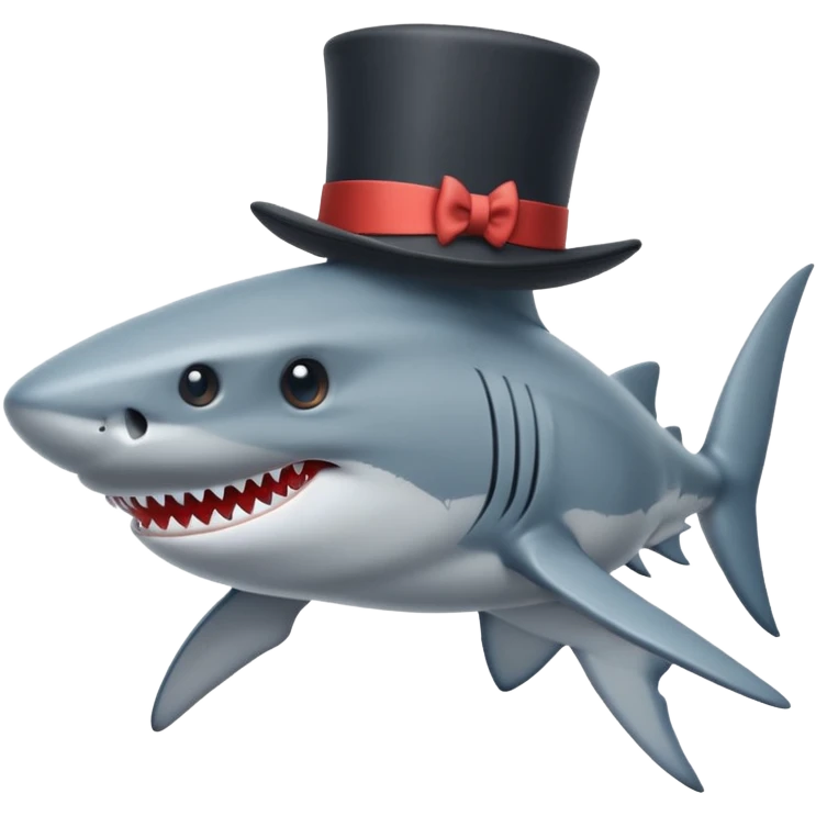 Shark with a top hat emoji