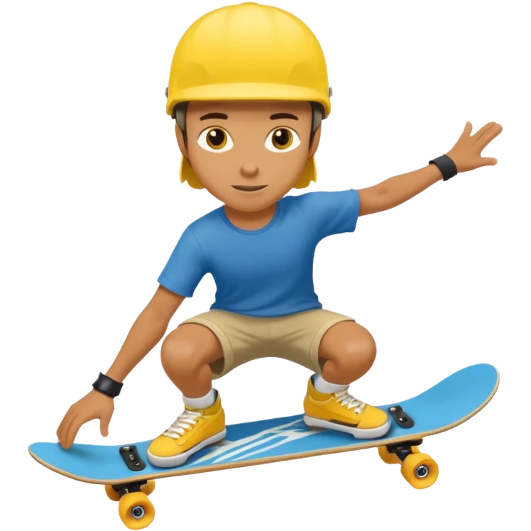 skater with skateboard and yellow helmet emoji