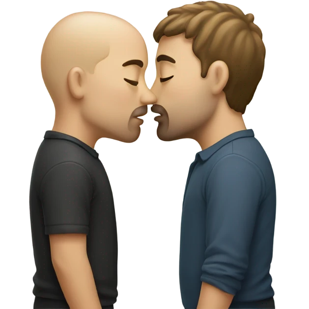 White men kissing  emoji