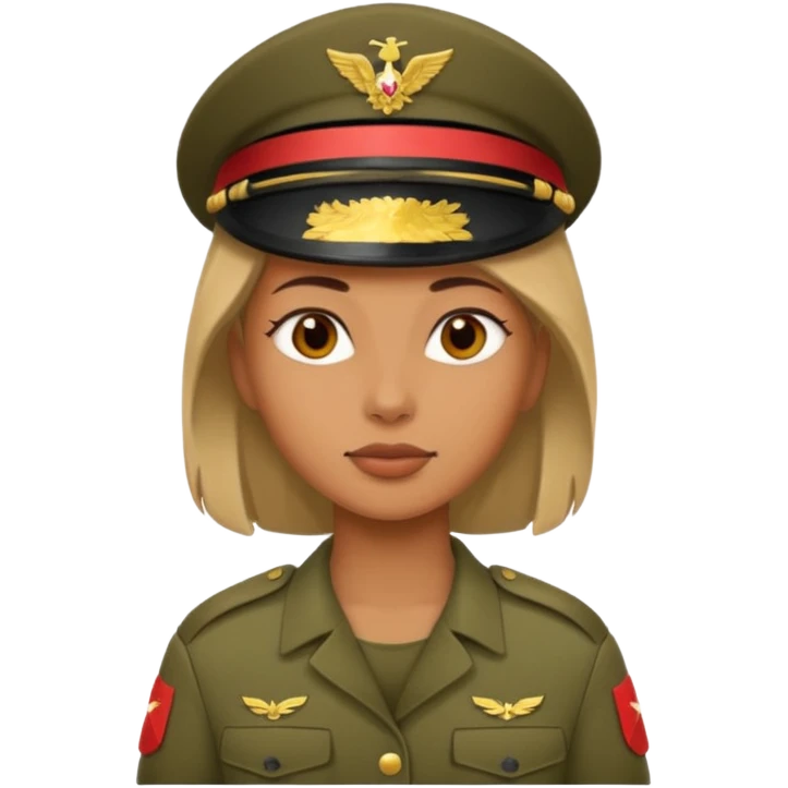 women Soldier with no cap emoji