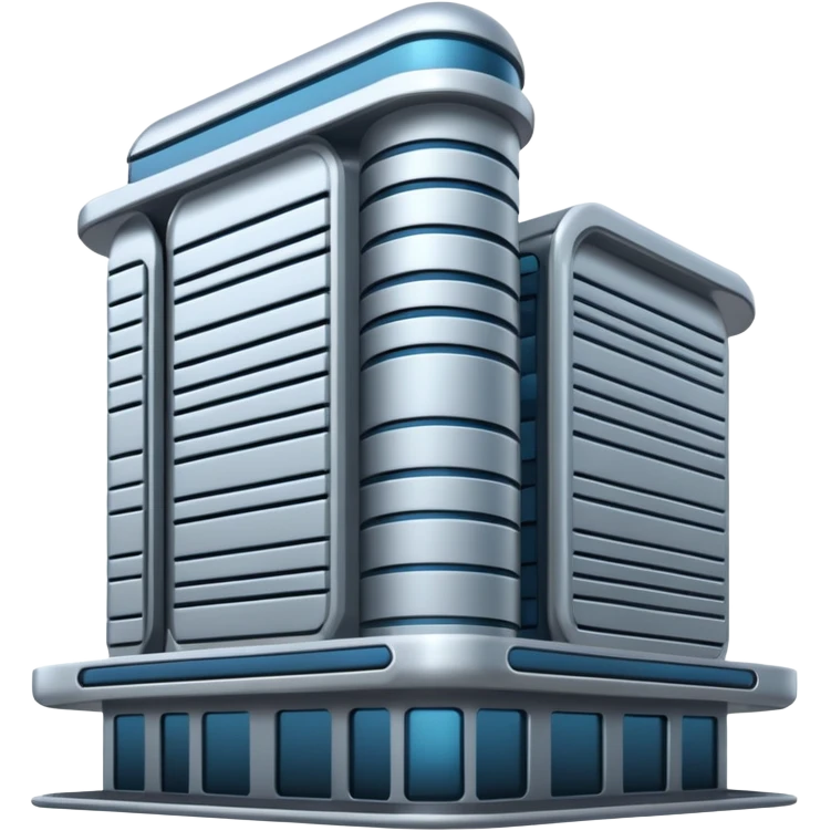 building with technological elements emoji