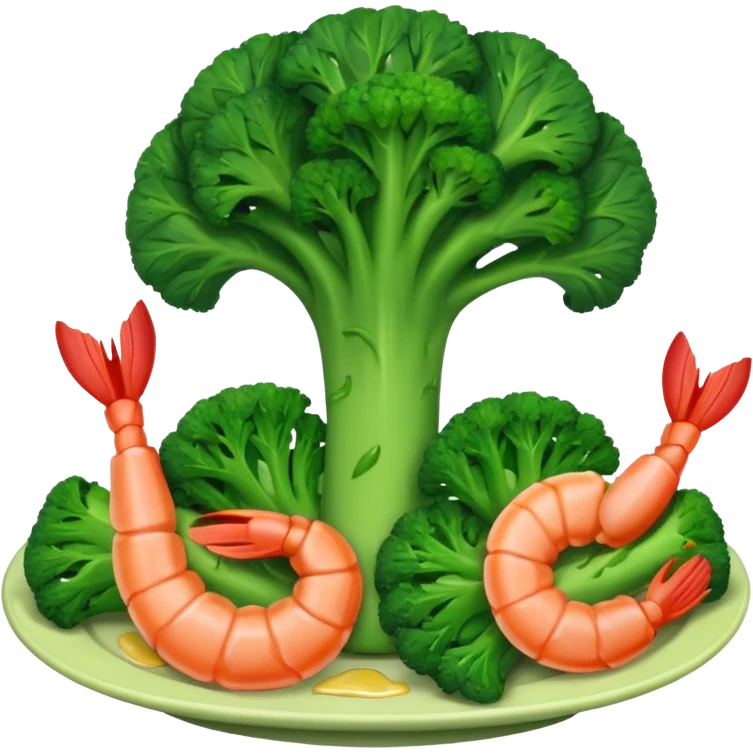 Broccoli with shrimp  emoji