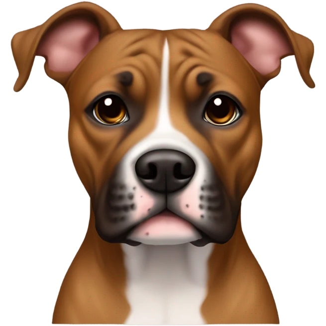 French boxer cross staffie dog brown colour emoji