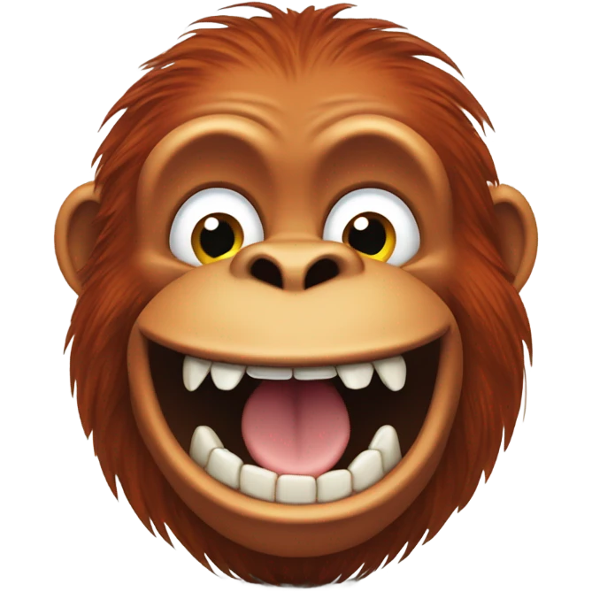 an orangutan biting the curb emoji