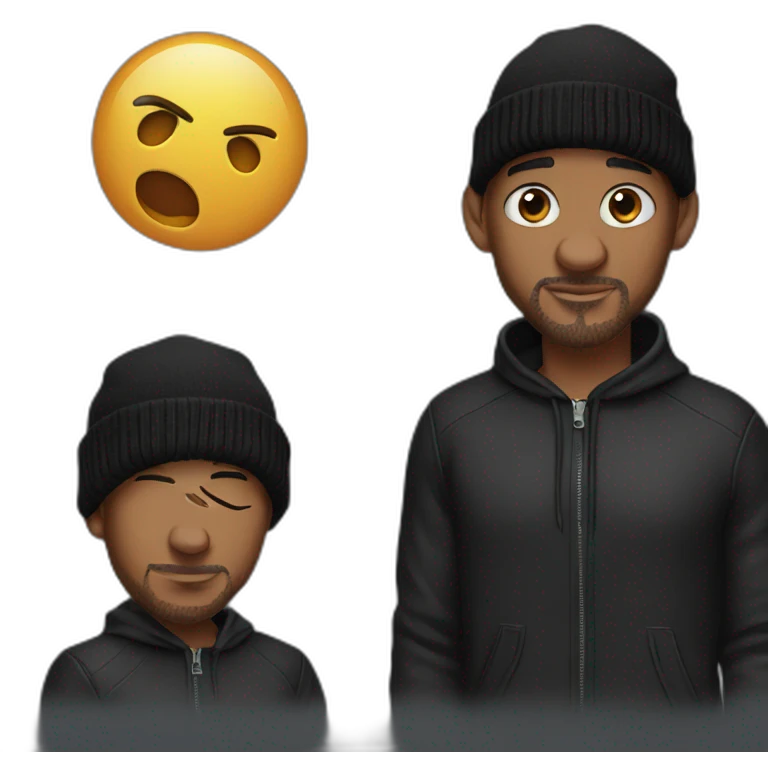 will smith with black beanies emoji