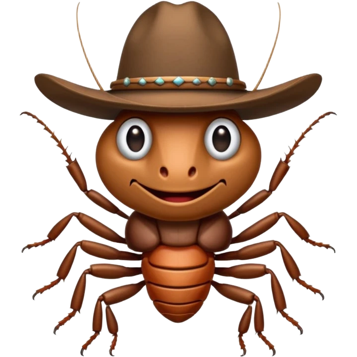 Cockroach wearing a hat in wild west style  emoji