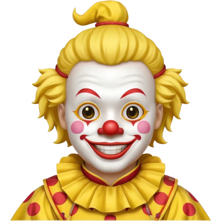 clown, wearing yellow japanese samurai custome emoji