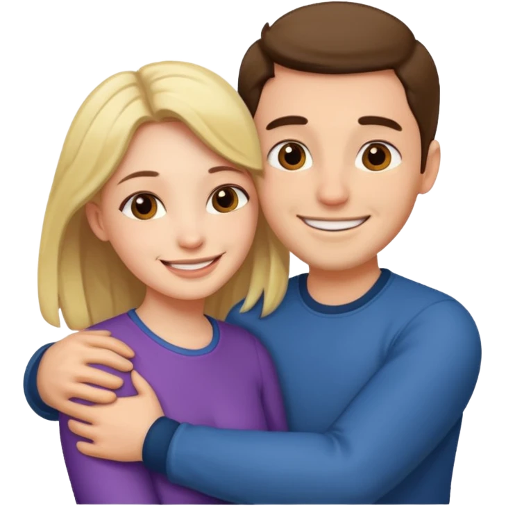 a man and a woman having a hug emoji