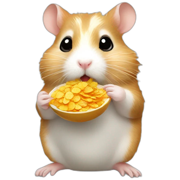Hamster eating cornflakes emoji