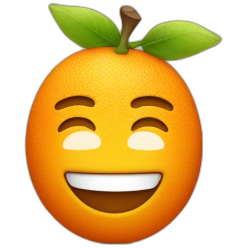 white men with orange fruit in his head with his smile emoji