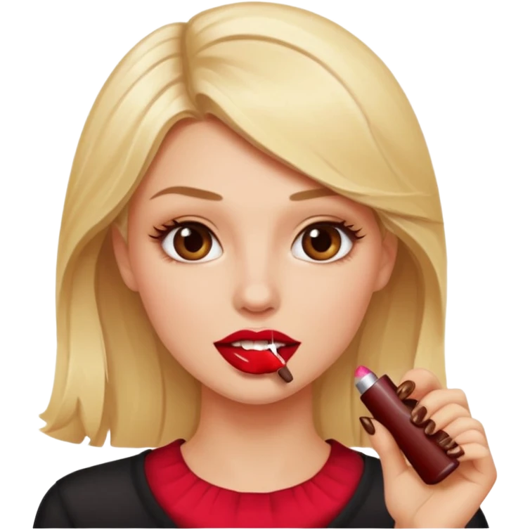 👁️🫦👁️💁🏼‍♀️ aguicheuse. elle se mord le coin de la lèvres. Elle est blonde. Ongles vernis marrons   emoji
