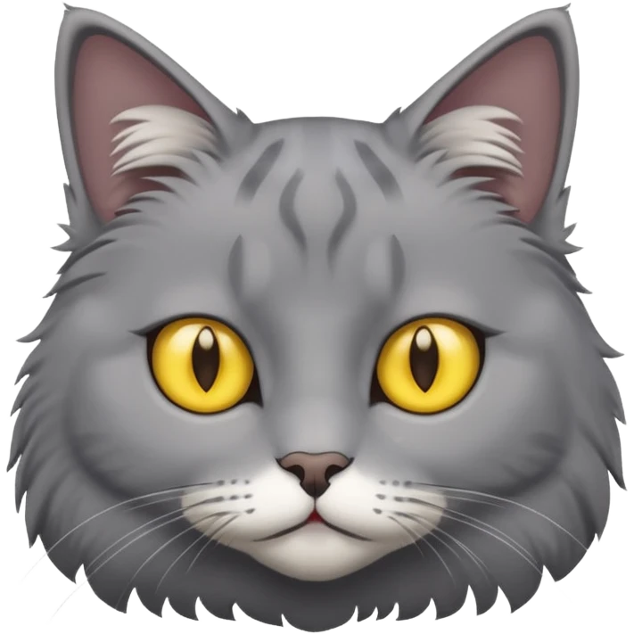 Grey cat yellow eyes emoji