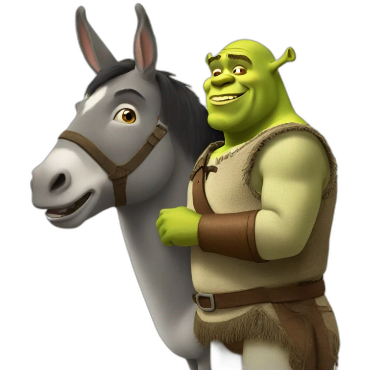 shrek with a donkey emoji