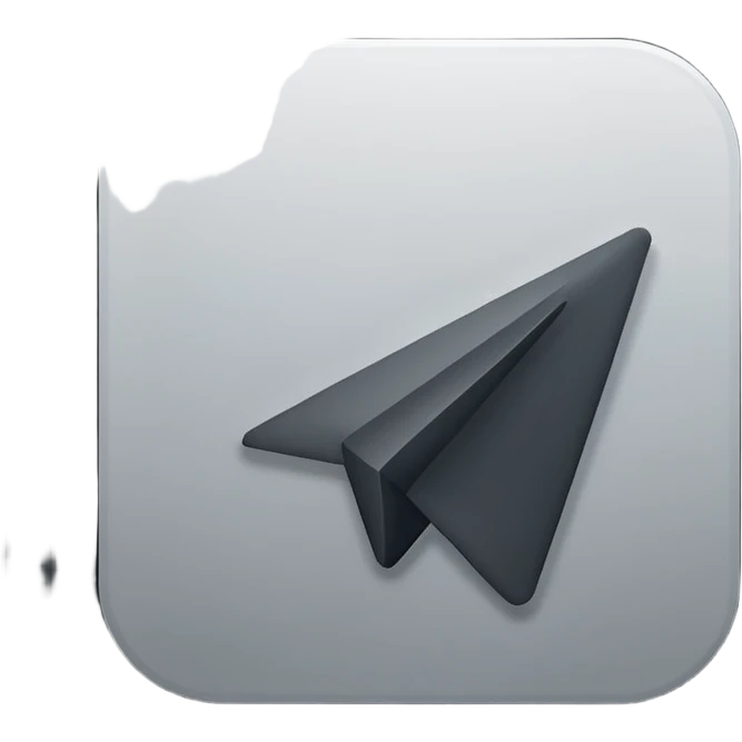 create a app iconj of the telegram in black-grey emoji