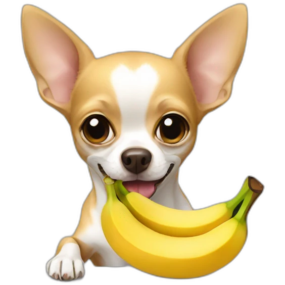 chihuahua eats banana emoji