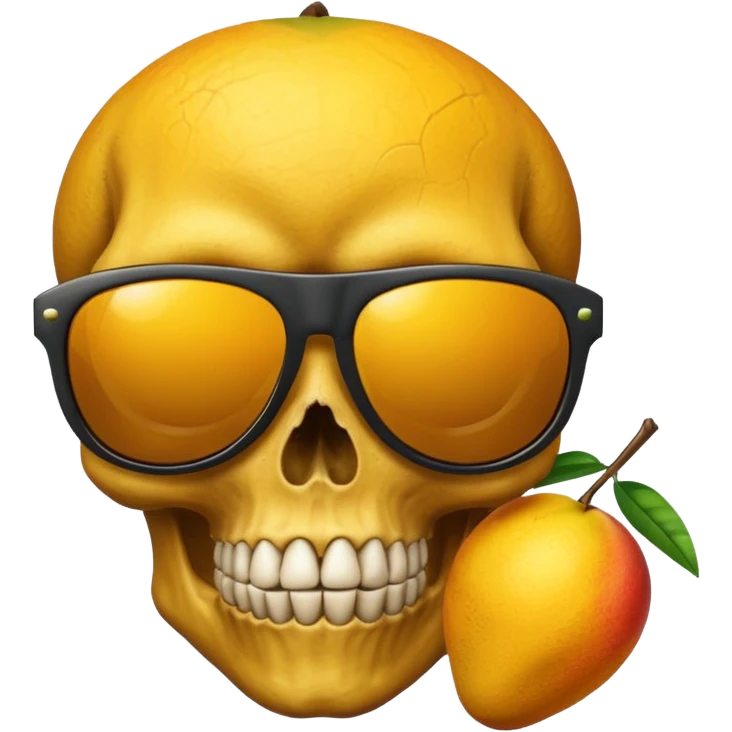 mango skull with sunglasses emoji