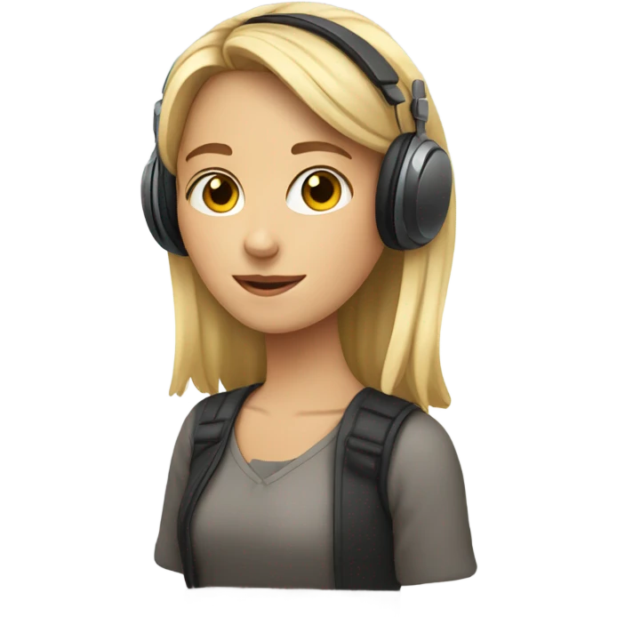 european girl with headphones emoji