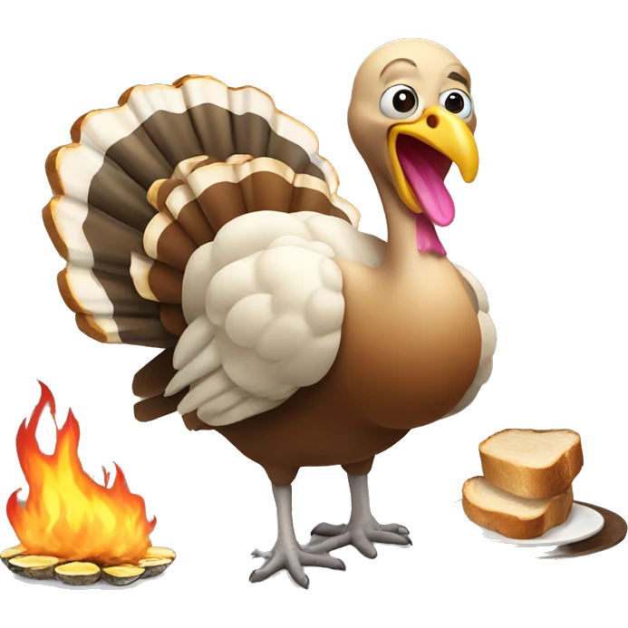 Turkey with Burning toast + oysters emoji