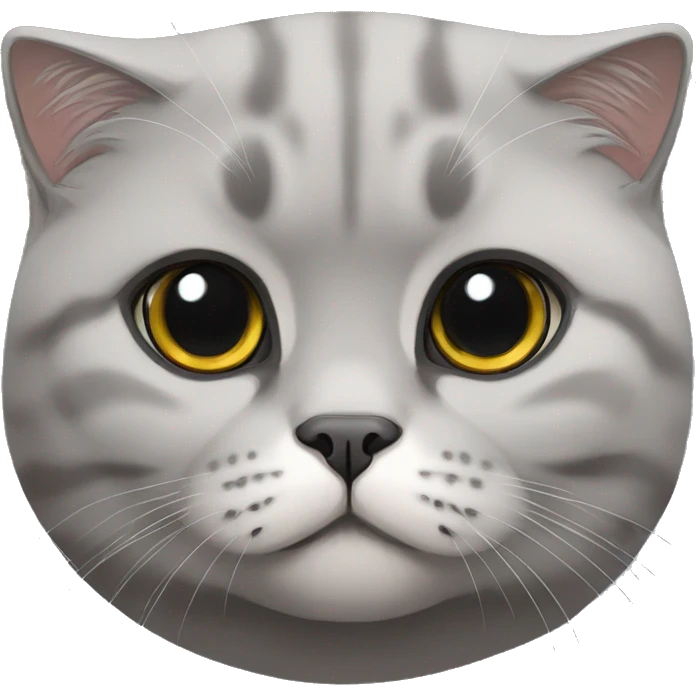 Grey Scottish fold cat  emoji