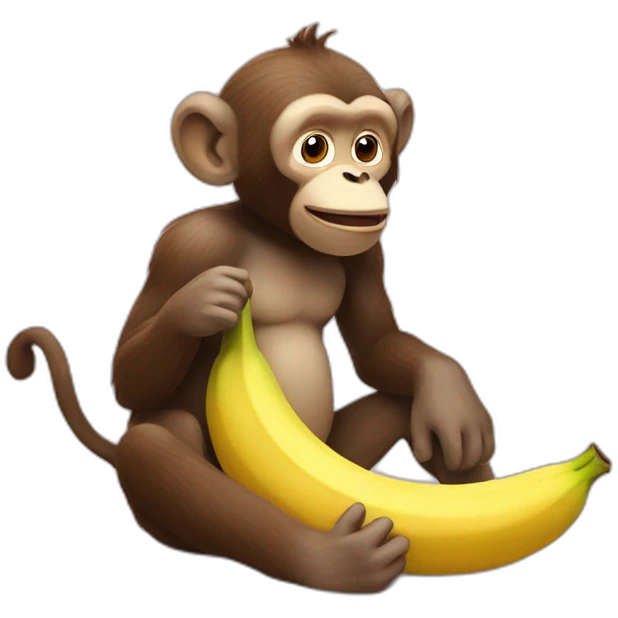 Un singe qui mange une banane emoji