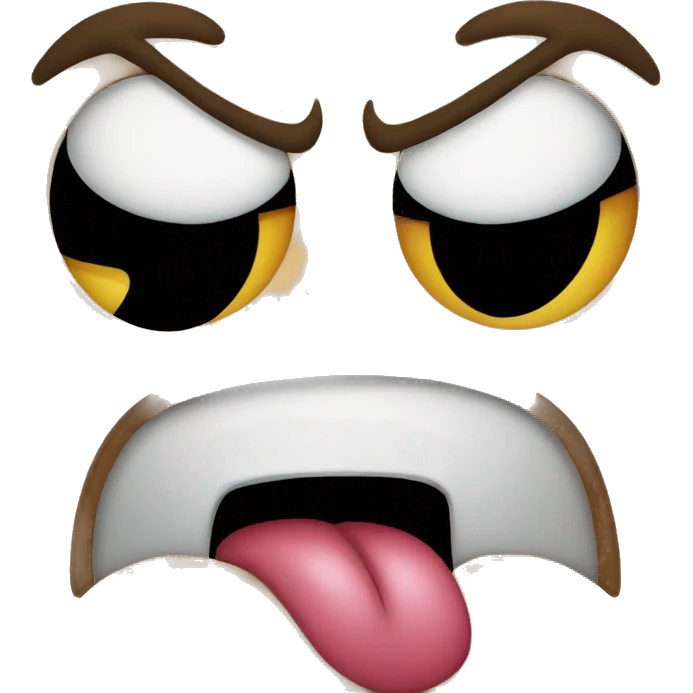 Angry face with the tongue out emoji