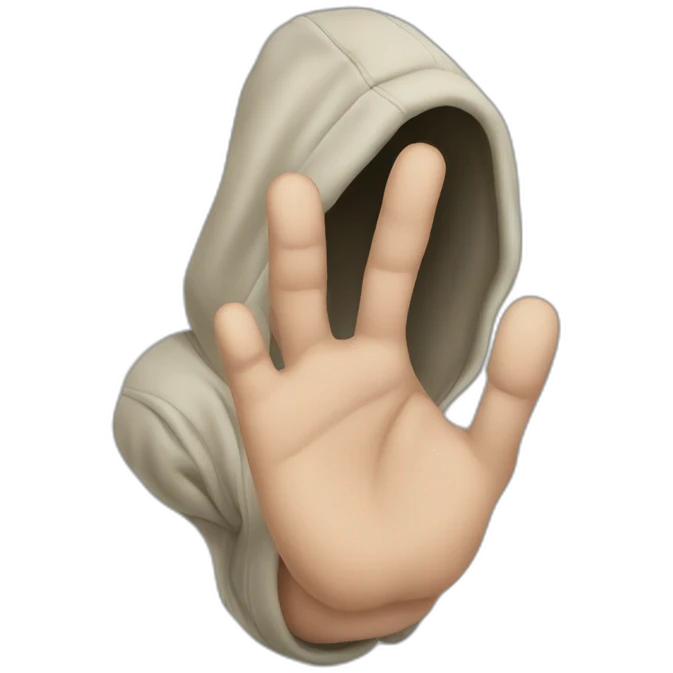 hand sagging from hoodie emoji